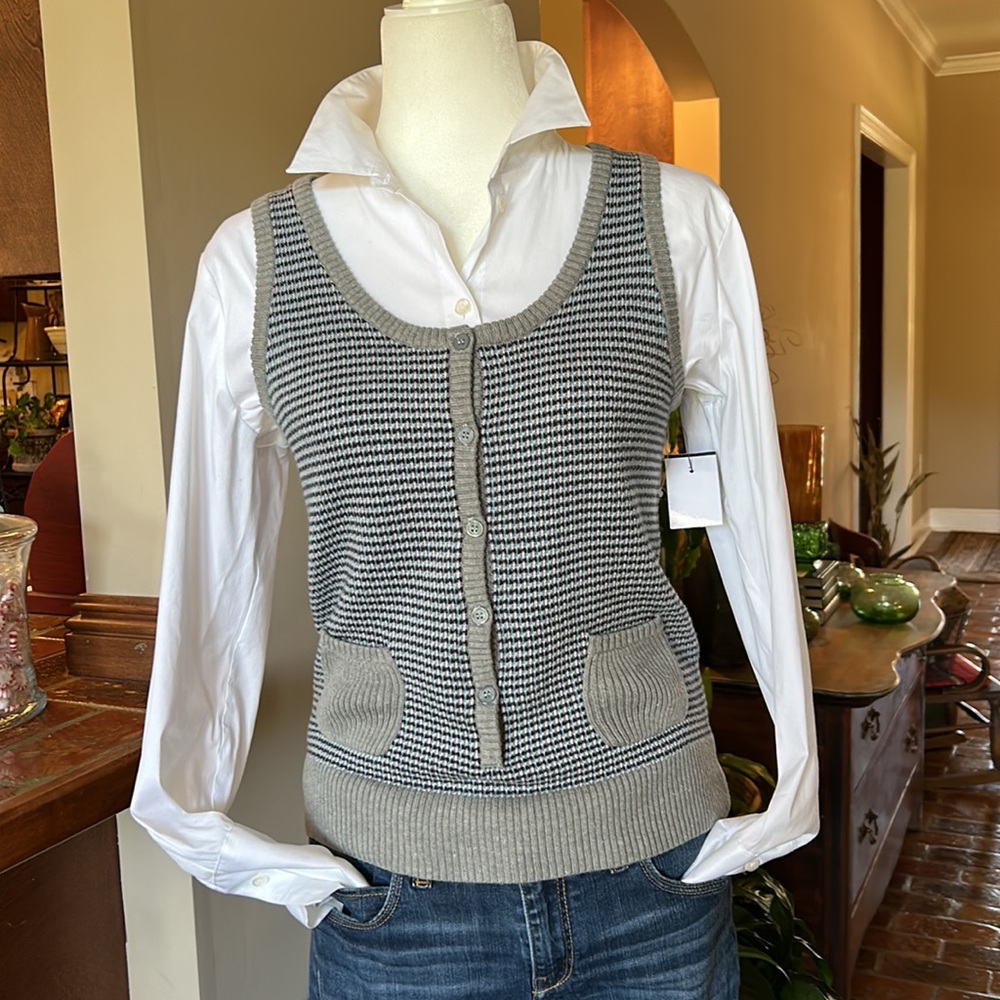Shu Shu Jacquard  sweater vest/top szS NWT - Picture 8 of 13